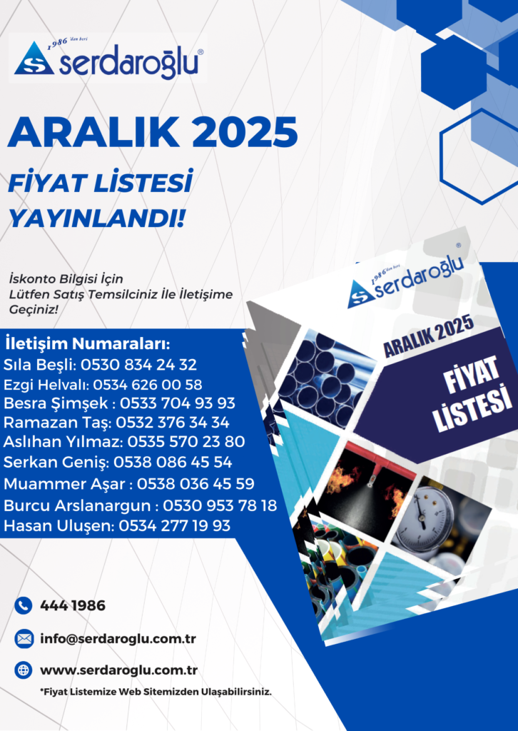 ARALIK 2025 Fiyat Listemiz Yayınlandı!