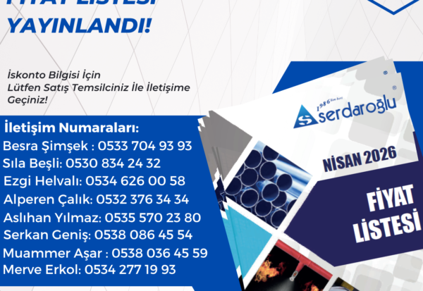fiyat listesi duyurusu